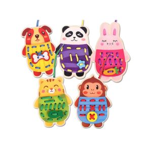 Fa Allatos Fuzejatek wooden animal lacing toy for fine motor skill development - Developmental Toy for Preschooler