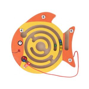 Fa Hal Labirintus Játék - Magnetic Ball Maze - Fish Shaped Wooden Maze Toy - Logic Game
