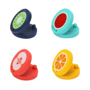 Mini Fruit Wooden Castanets - Kiwi, Watermelon, Apple, Orange designs - Nonbrand Toy Instrument
