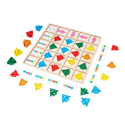 Irányok joc de raționament spațial pentru copii, puzzle din lemn cu direcții