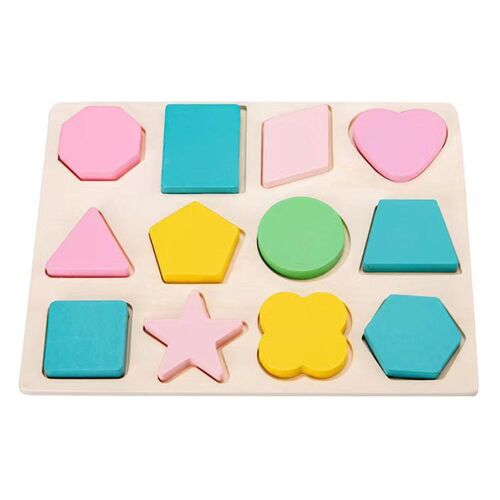 Formakirakó puzzle de sortare a formelor din lemn pentru copii mici, forme geometrice, jucărie educativă