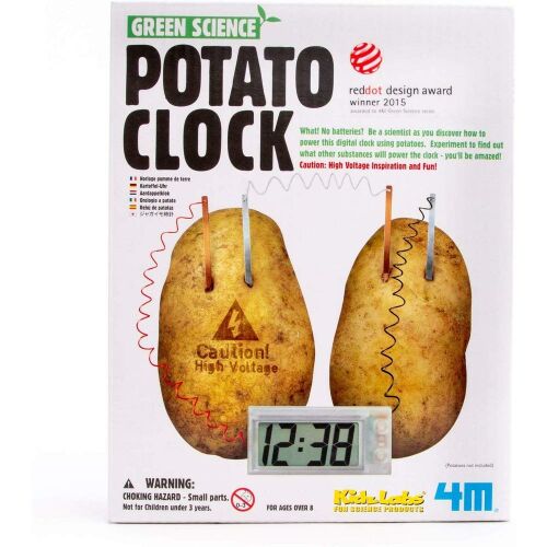 4M Potato Clock Science Kit, STEM Educational Toy, Learn about electricity with potatoes