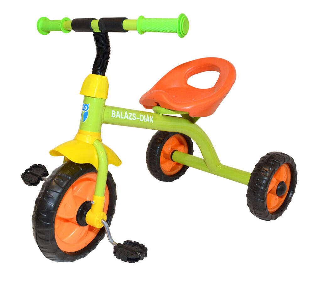 Gyermek tricikli, 20 kg teherbírás, Zöld-Sárga