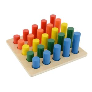 Montessori Drevená hračka na triedenie valcov - 25 kusov, vzdelávacia drevená hračka pre batoľatá - Nonbrand Hračky pre rozvoj škôlkarov