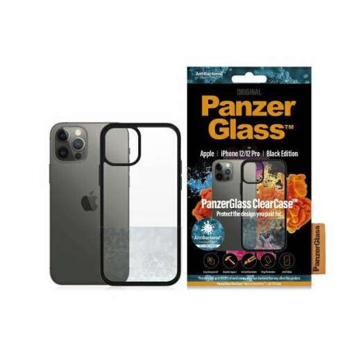 PanzerGlass ClearCase iPhone 12/12 Pro 6.1" carcasă antibacteriană neagră PanzerGlass ClearCase 54365638