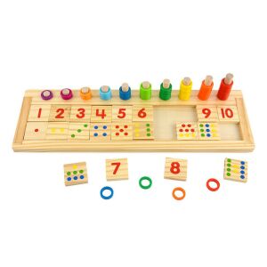 Karikás számegyeztető joc de potrivire a numerelor din lemn pentru preșcolari, jucărie educativă pentru abilități matematice timpurii - Jocuri educative pentru școlari