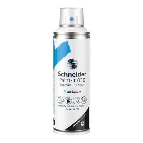 Schneider Paint-It 030 Supreme DIY Spray, biała farba akrylowa w sprayu, 200ml