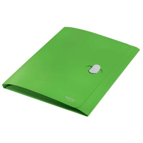 Leitz A4 green folder with flap and button closure