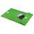 Leitz A4 green folder with flap and button closure, open, showing inner pockets