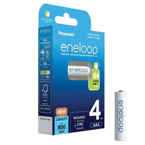 Nabíjateľné batérie PANASONIC ENELOOP AAA 800 mAh 4 ks (BK-4MCDE/4CP)