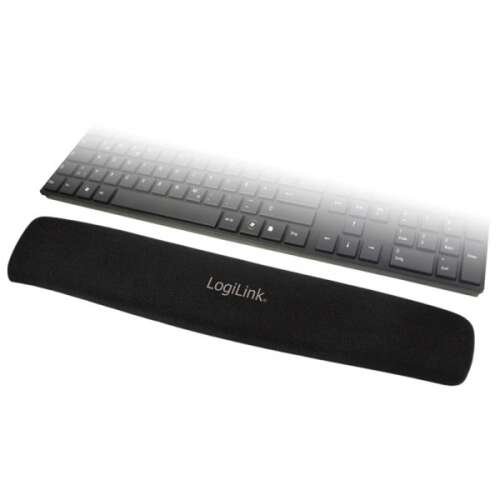 LogiLink ID0044 black keyboard wrist rest, ergonomic support for comfortable typing