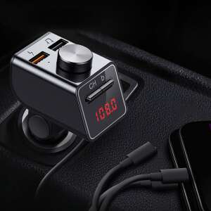 Q18S Bluetooth FM transmitter for car with LCD display, hands-free calling, and charging - Transmitter