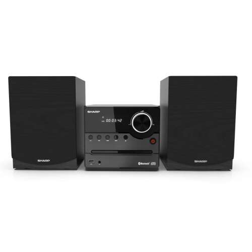Sharp XL-B512BK Bluetooth Micro-HiFi-System mit Holzlautsprechern, Schwarz