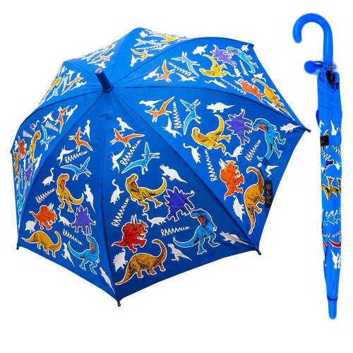 Gyerek esernyő, dinoszauruszokkal, kék, 85 cm