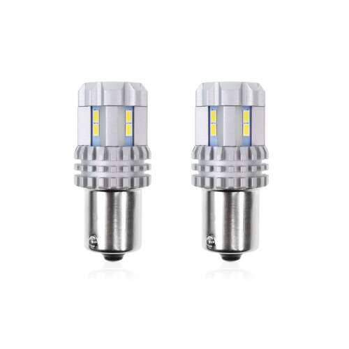 Set of 2 white LED car bulbs, P21W/R10W, CANBUS, 22 SMD, 12V/24V