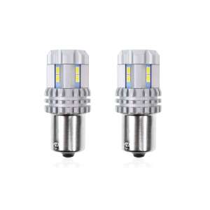 Zestaw 2 białych żarówek LED do samochodu, P21W/R10W, CANBUS, 22 SMD, 12V/24V - AMiO