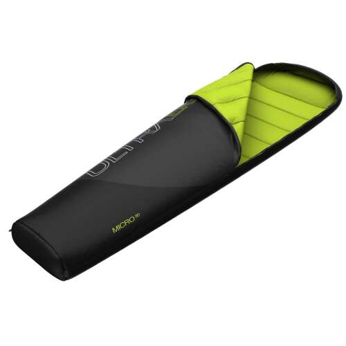 Hannah Micro 80 hálózsák, fekete és zöld színben, ultralight, kempingezéshez, túrázáshoz, trekkinghez