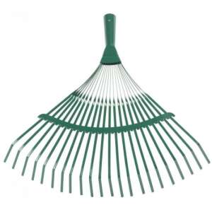 Strend Pro 22-tooth metal leaf rake, green - Rake