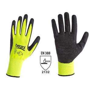 Beorol Latex Schutzhandschuhe, Größe XL, EN 388 zertifiziert, schwarz und gelb - Arbeitshandschuhe