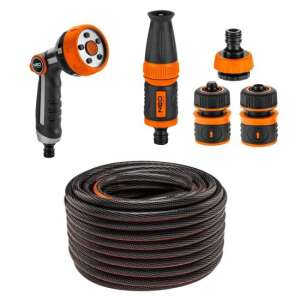 NEO 50m garden hose with 6 layers, spray nozzle and 4 connectors, 1/2 inch - Irrigation