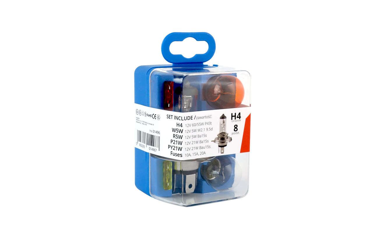 Sada halogénových žiaroviek a poistiek 8 ks H4