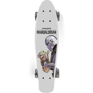 Penny skateboard with Mandalorian and Grogu design, white, with silicon wheels - Skateboarding