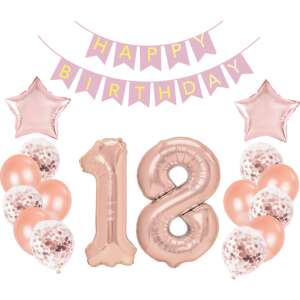 20 db rózsaszín kvarc születésnapi lufi készlet