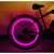 Capac valve cu LED roz, cu senzor de mișcare, set 2, instalat pe roata bicicletei