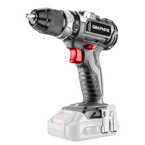 Graphite Energy 18V Cordless Drill Driver, Brushless Motor, 2-13mm Chuck, 18V Li-ion Battery, Graphite Energy