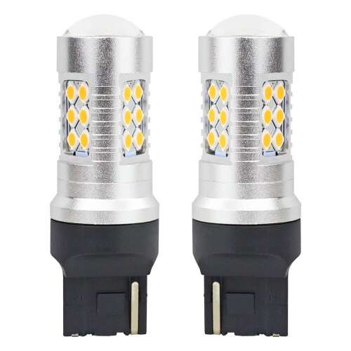 AMiO 2 db T20 LED autólámpa készlet, 24 SMD LED, 12-24V, WY21W, CANBUS