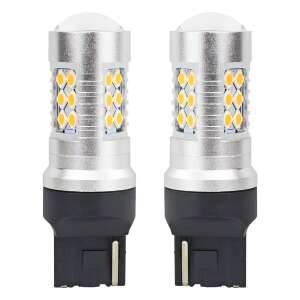 AMiO 2 pack T20 LED car bulbs, 24 SMD LED, 12-24V, WY21W, CANBUS - AMiO Light & Indicator