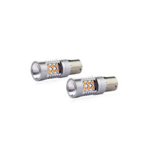 Set of 2 becuri LED car bulbs, P21W BA15S 24 SMD 6.2W Orange 12/24V - Light & Indicator