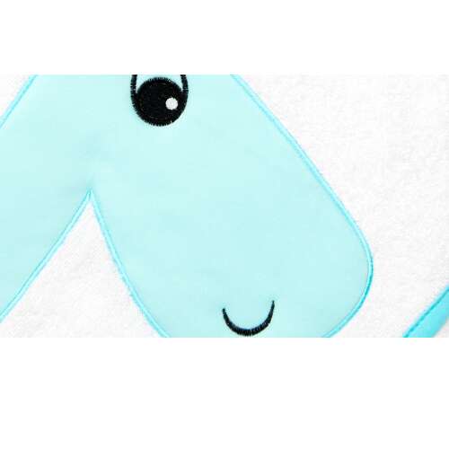 Fürdőlepedő zsiráf hímzéssel 80x80, Womar Zaffiro, fehér/türkiz/sötétszürke