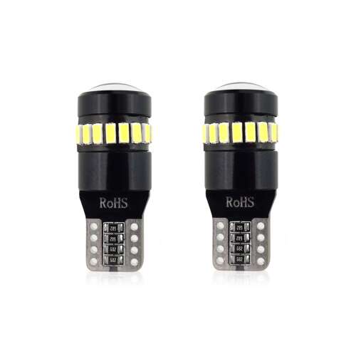 Set mit 2 Auto-LED-Lampen W5W Canbus T10 mit 18 SMD und Lupe, 12/24 V, Weiß