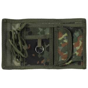 MFH camo wallet, unisex, with key ring, green, polyester - Men's Wallet