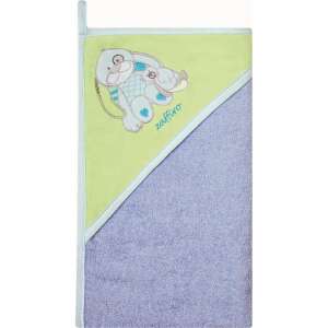 Prosop cu glugă Womar Zaffiro pentru bebeluși, albastru și verde, cu un model drăguț de câine - Womar