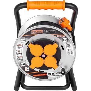 Richmann Exclusive 4-socket industrial electric reel extension cord 25m, 3x1.5 IP44