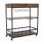 Silvius serving trolley, oak smoke/black, with three shelves, wine rack, towel holder, and removable tray