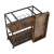 Silvius serving trolley, oak smoke/black, with three shelves, wine rack, towel holder, and removable tray