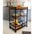 Silvius serving trolley, oak smoke/black, with three shelves, wine rack, towel holder, and removable tray