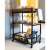 Silvius serving trolley, oak smoke/black, with three shelves, wine rack, towel holder, and removable tray