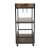 Silvius serving trolley, oak smoke/black, with three shelves, wine rack, towel holder, and removable tray