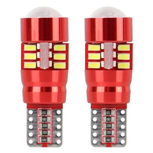 T10 LED Birnen Set - 2x27 SMD - 12-24V CANBUS - Rot - AMiO