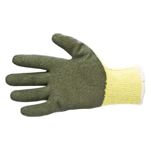 BEOROL DIP COATED-L work gloves, cotton and latex, green and yellow