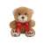 Beppe embroidered teddy bear with red ribbon, 12 cm