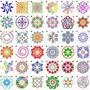 36 piece Mandala stencil set, reusable plastic stencils for painting, drawing, and crafting - Stencil