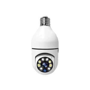 White Wifi bulb camera with night vision and motion detection - Nonbrand Security Camera