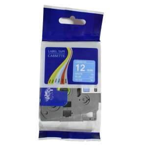 Brother TZe-535 12 mm-es fehér/kék kompatibilis laminált címkeszalag