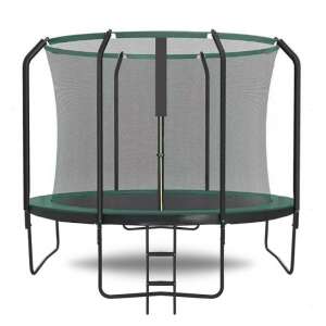 Trambulin létrával védőhálóval zöld 305cm TPL01-10