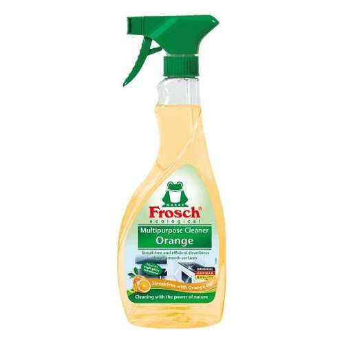 Frosch Multipurpose Cleaner Orange, 500ml spray bottle, streak-free and efficient cleaning for smooth surfaces